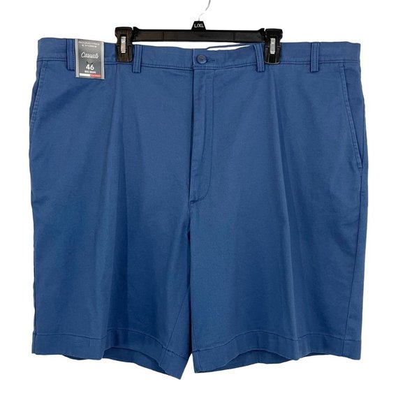 Roundtree & Yorke NEW Classic Fit Flat Front Shorts Blue Chino Cotton - Size 46 - Picture 1 of 7